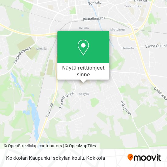 Kokkolan Kaupunki Isokylän koulu kartta