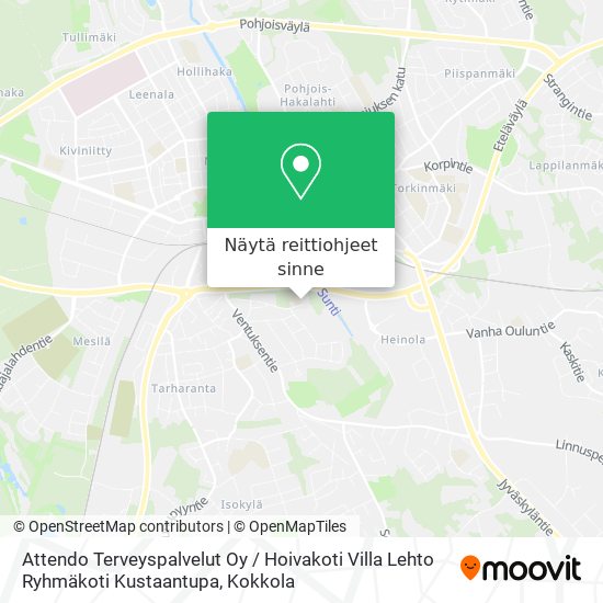 Attendo Terveyspalvelut Oy / Hoivakoti Villa Lehto Ryhmäkoti Kustaantupa kartta
