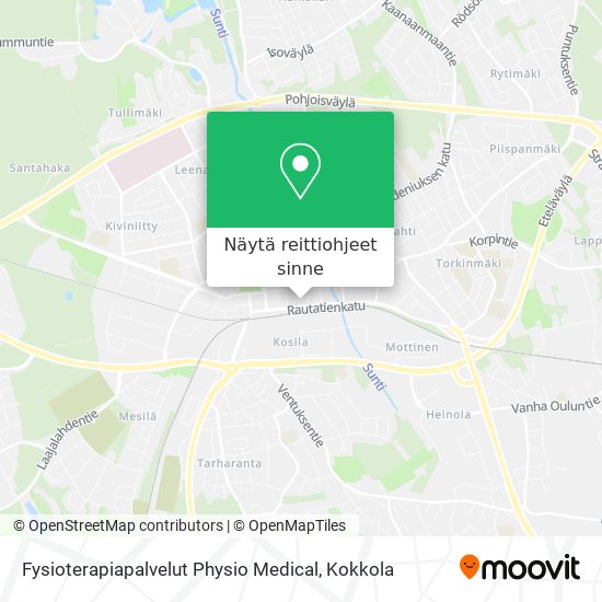 Fysioterapiapalvelut Physio Medical kartta