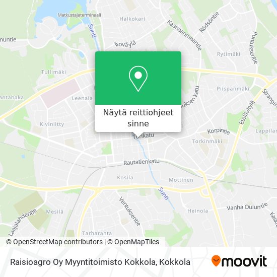 Raisioagro Oy Myyntitoimisto Kokkola kartta