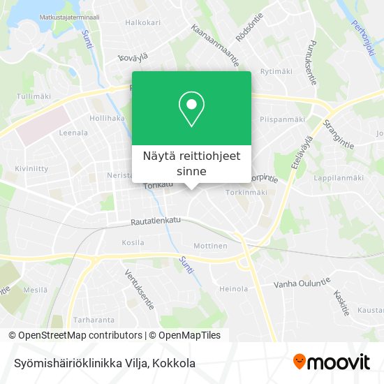 Syömishäiriöklinikka Vilja kartta