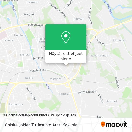 Opiskelijoiden Tukiasunto Atsa kartta