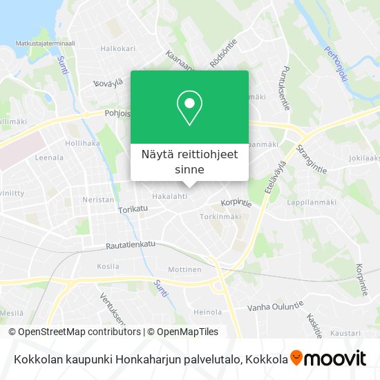 Kokkolan kaupunki Honkaharjun palvelutalo kartta