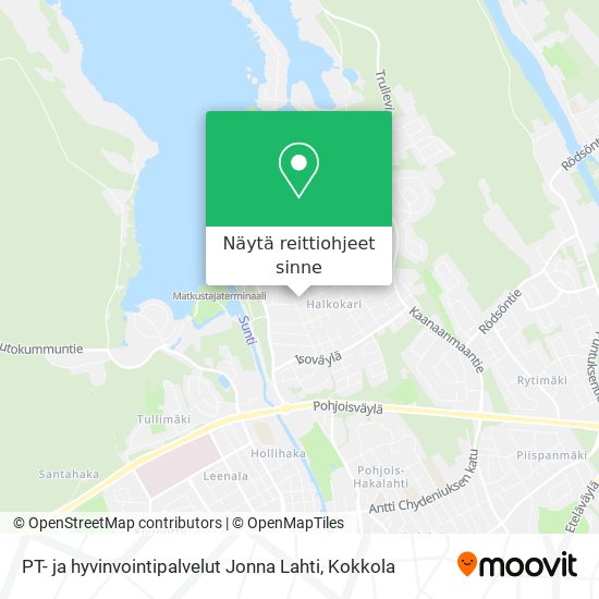 PT- ja hyvinvointipalvelut Jonna Lahti kartta