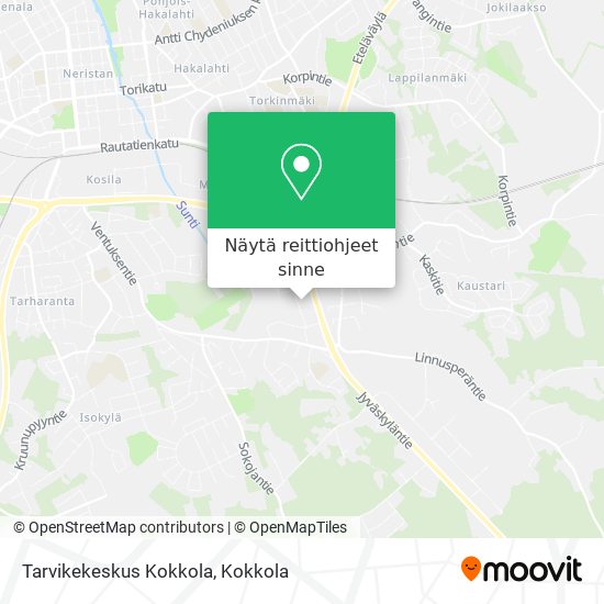 Tarvikekeskus Kokkola kartta