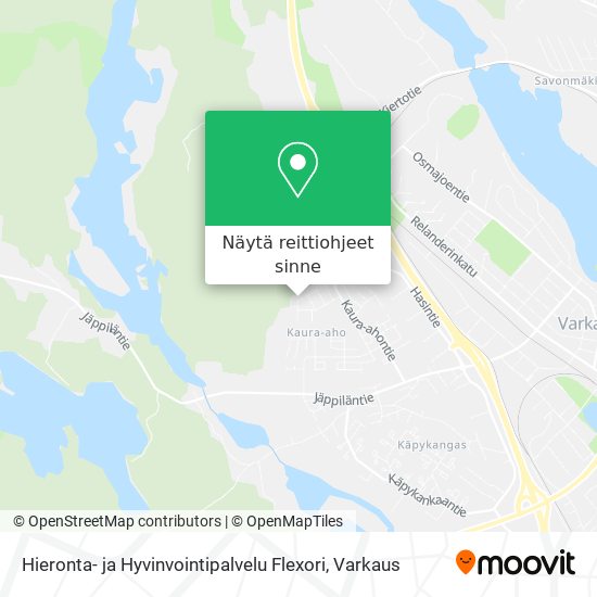 Hieronta- ja Hyvinvointipalvelu Flexori kartta