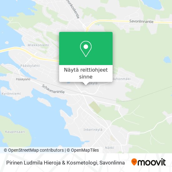 Pirinen Ludmila Hieroja & Kosmetologi kartta