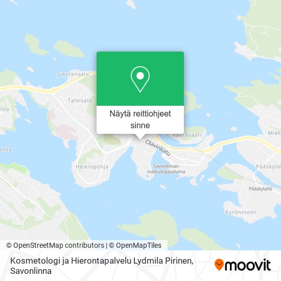 Kosmetologi ja Hierontapalvelu Lydmila Pirinen kartta