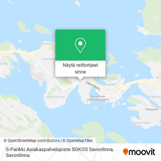 S-Pankki Asiakaspalvelupiste SOKOS Savonlinna kartta