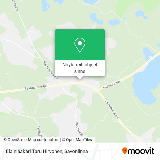Eläinlääkäri Taru Hirvonen kartta