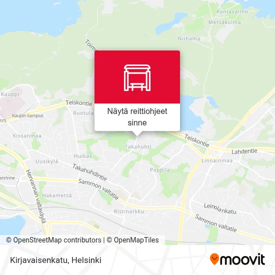 Kirjavaisenkatu kartta