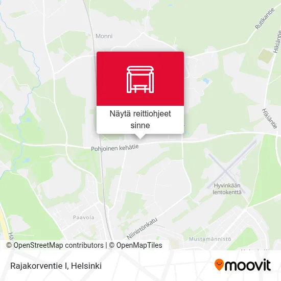 Rajakorventie I kartta