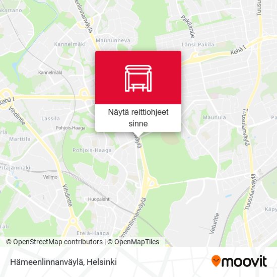 Hämeenlinnanväylä kartta