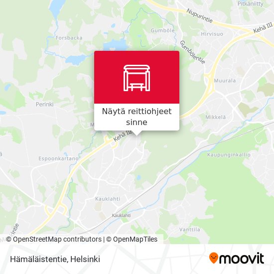 Hämäläistentie kartta