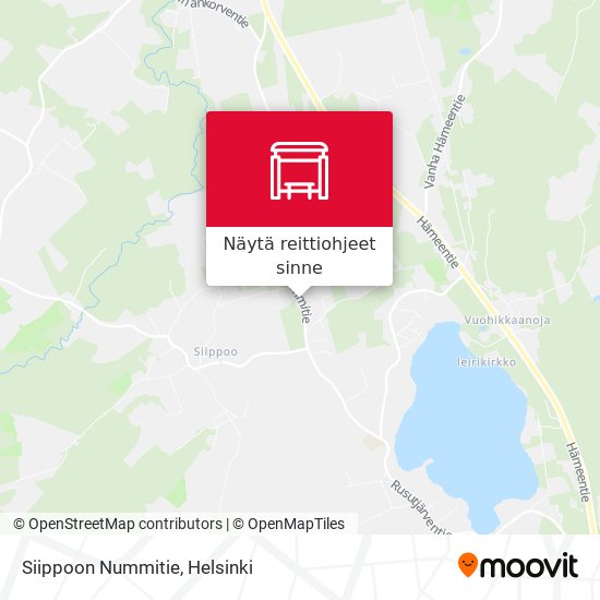 Siippoon Nummitie kartta