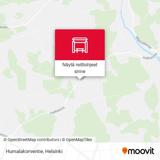 Humalakorventie kartta