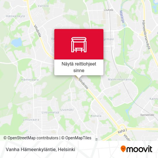Vanha Hämeenkyläntie kartta