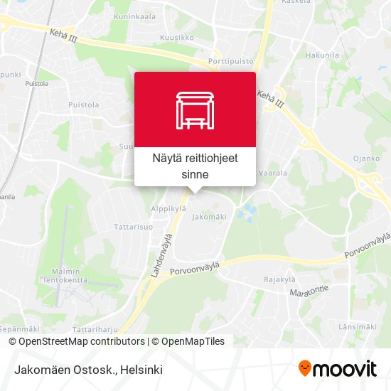Jakomäen Ostosk. kartta