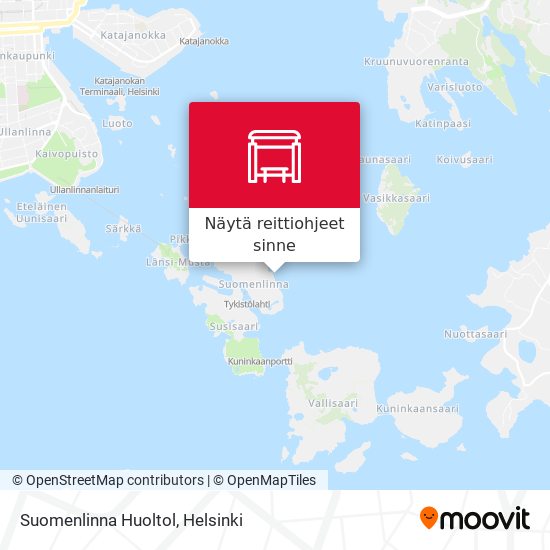 Kuinka päästä kohteeseen Suomenlinna Huoltol paikassa Helsinki  kulkuvälineellä Raitiovaunu, Lautta, Bussi, Metro tai Juna?