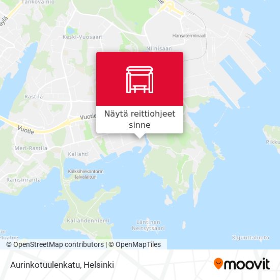 Aurinkotuulenkatu kartta