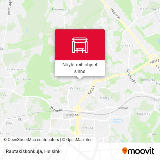 Rautakiskonkuja kartta