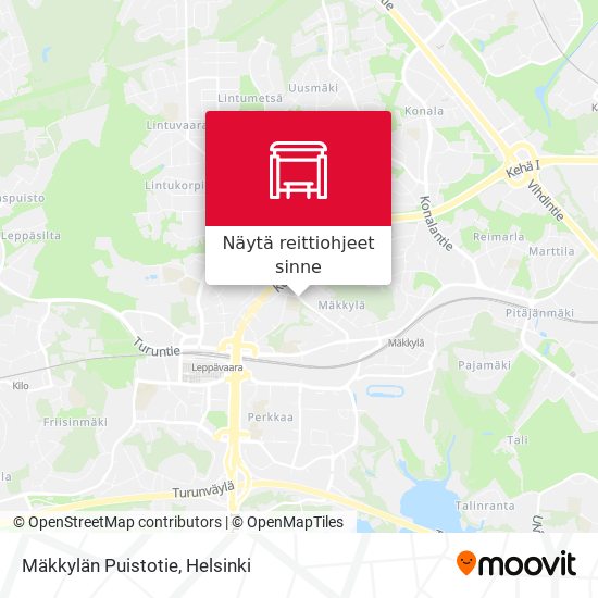 Mäkkylän Puistotie kartta