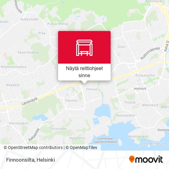 Kuinka päästä kohteeseen Finnoonsilta paikassa Espoo kulkuvälineellä Bussi  tai Metro?