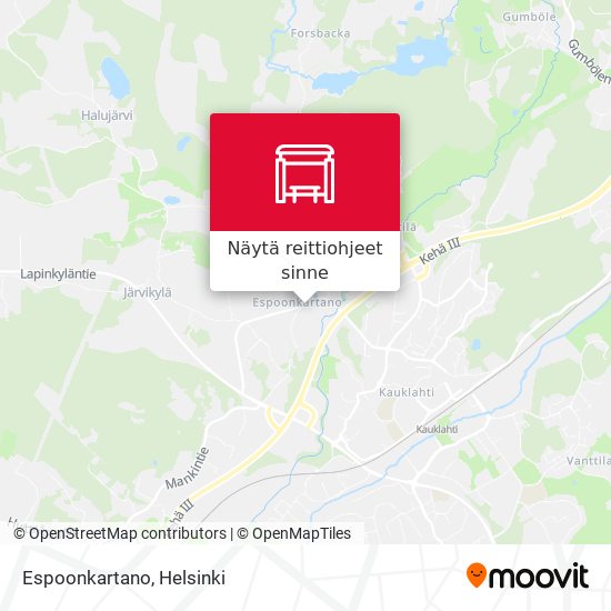 Kuinka päästä kohteeseen Espoonkartano kulkuvälineellä Bussi tai Juna?
