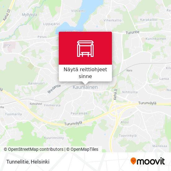 Kuinka päästä kohteeseen Tunnelitie paikassa Kauniainen kulkuvälineellä  Bussi tai Juna?