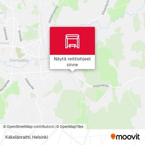 Käkelänraitti kartta