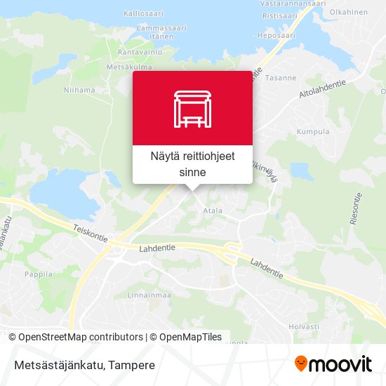 Metsästäjänkatu kartta