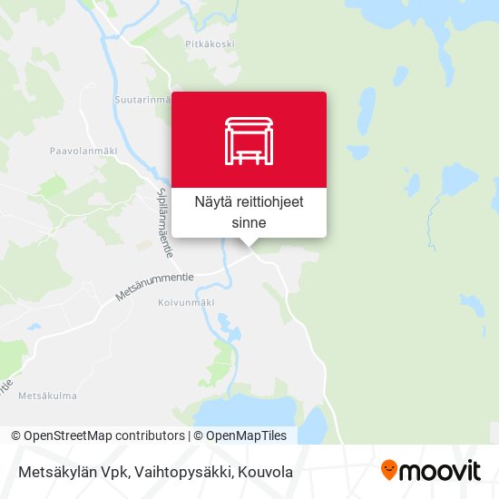 Metsäkylän Vpk, Vaihtopysäkki kartta