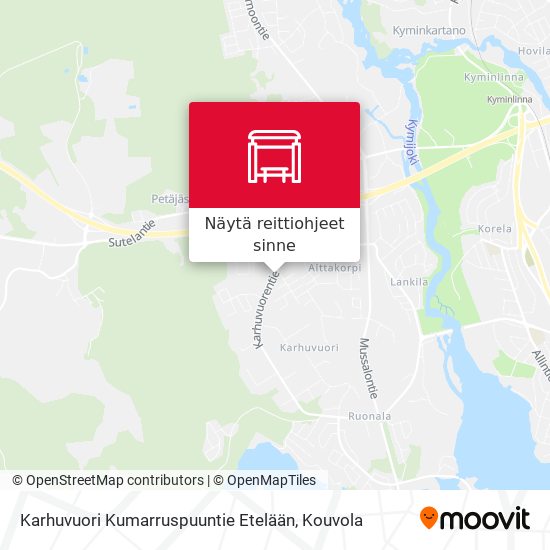 Karhuvuori Kumarruspuuntie Etelään kartta