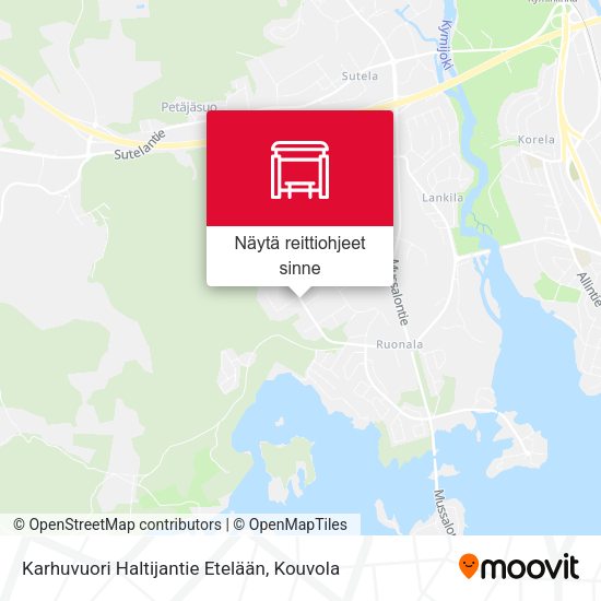 Karhuvuori Haltijantie Etelään kartta
