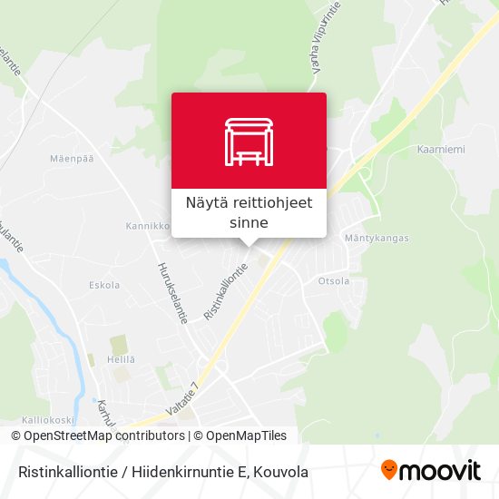 Ristinkalliontie / Hiidenkirnuntie E kartta