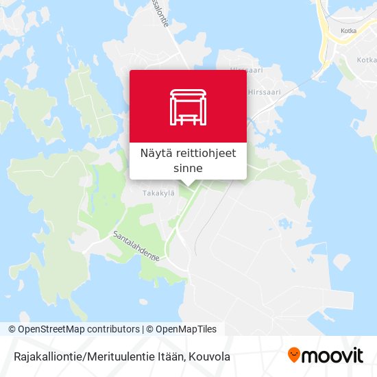 Rajakalliontie / Merituulentie Itään kartta