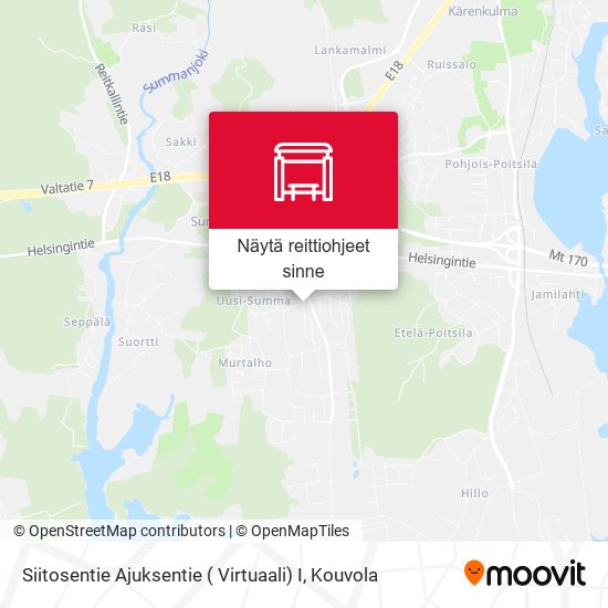 Siitosentie Ajuksentie ( Virtuaali) I kartta