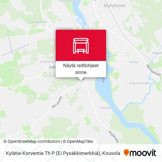Kylätie-Korventie Th P (Ei Pysäkkimerkkiä) kartta