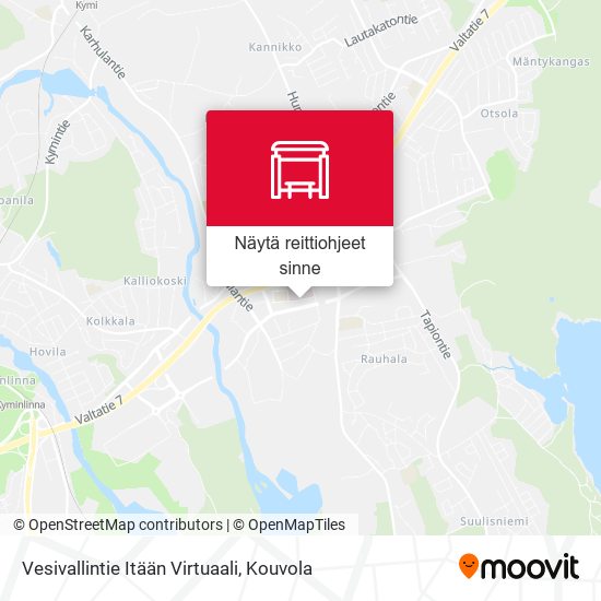 Vesivallintie Itään Virtuaali kartta