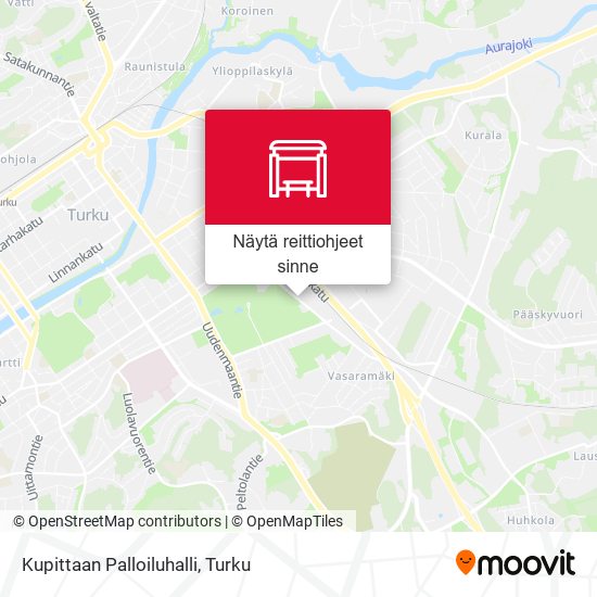 Kupittaan Palloiluhalli kartta