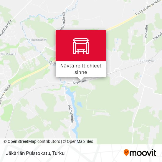 Jäkärlän Puistokatu kartta