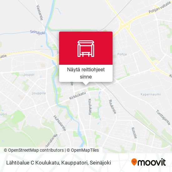 Lähtöalue C Koulukatu, Kauppatori kartta