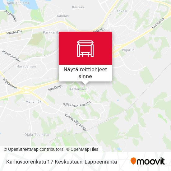 Karhuvuorenkatu 17 Keskustaan kartta