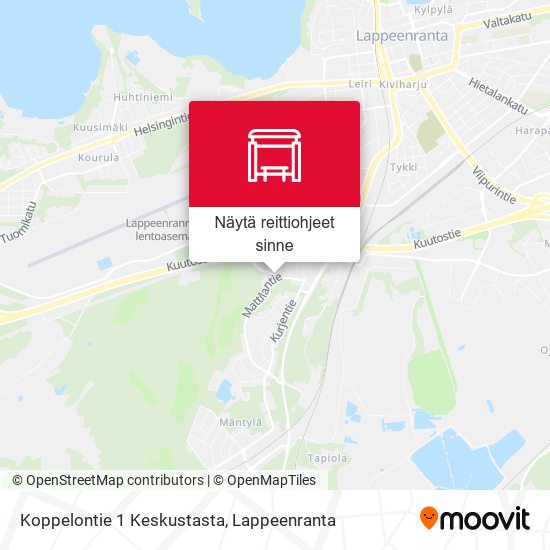 Koppelontie 1 Keskustasta kartta