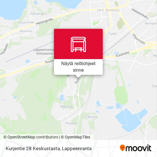 Kurjentie 28 Keskustasta kartta