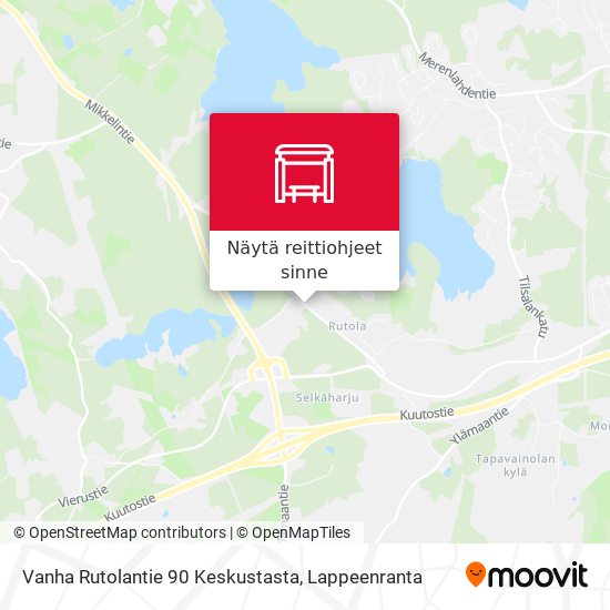 Vanha Rutolantie 90 Keskustasta kartta