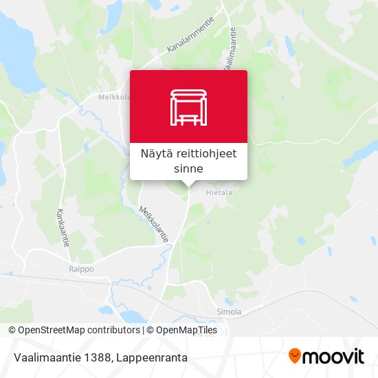 Vaalimaantie 1388 kartta
