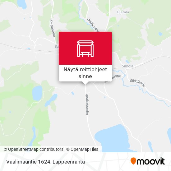 Vaalimaantie 1624 kartta