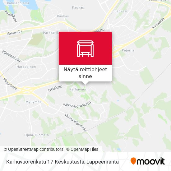 Karhuvuorenkatu 17 Keskustasta kartta