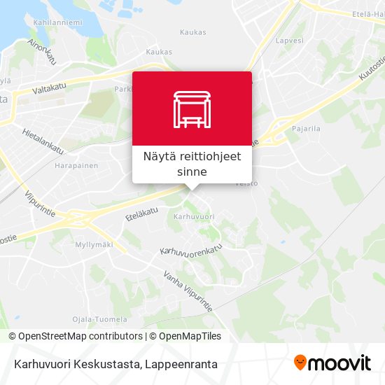 Karhuvuori Keskustasta kartta